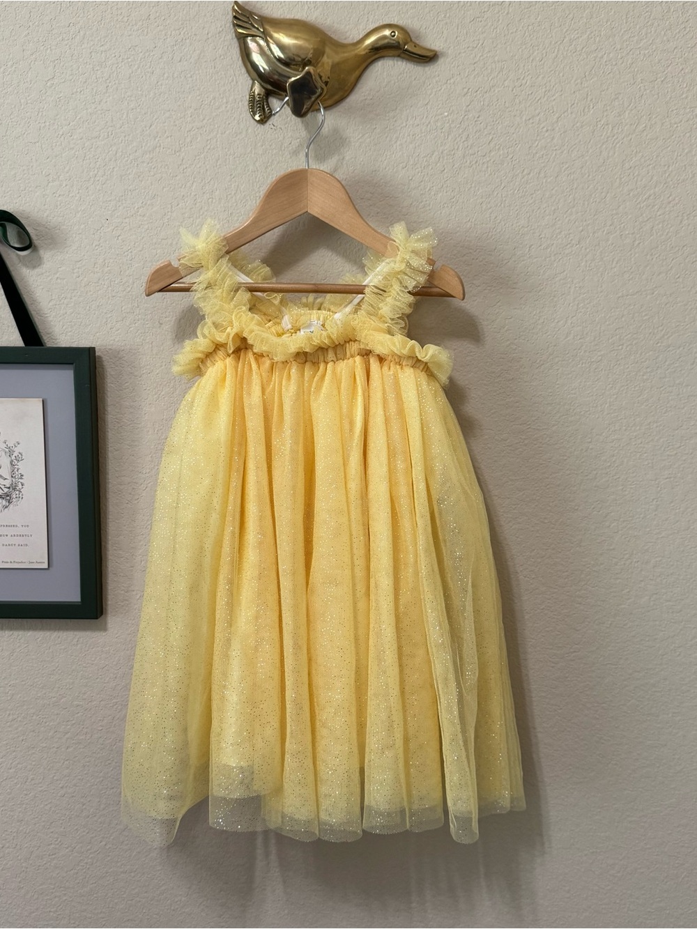 START UP KIDS | Yellow Tulle Butterfly Sparkle Girl's Party Dress Size 3T